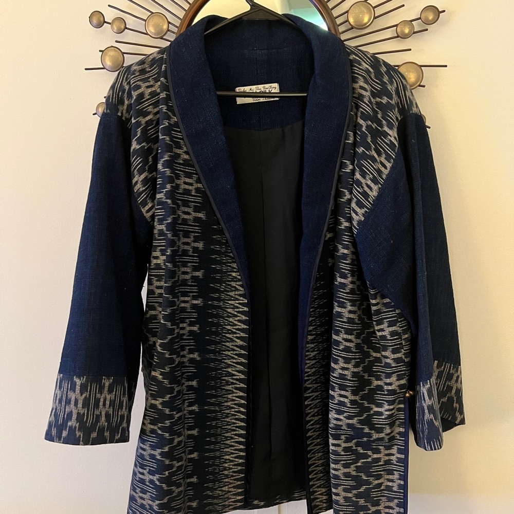 Thai silk indigo pattern jacket
